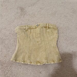 Forever 21 Yellow Denim Crop Top